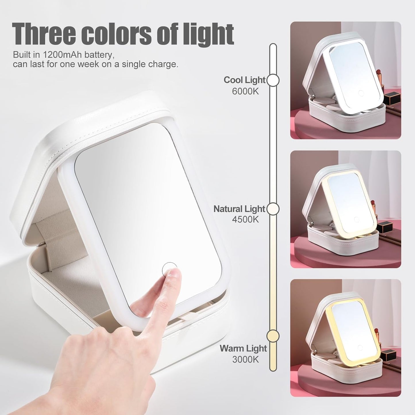 GlowN'Go – Travel Size LED Mirror & Beauty Case