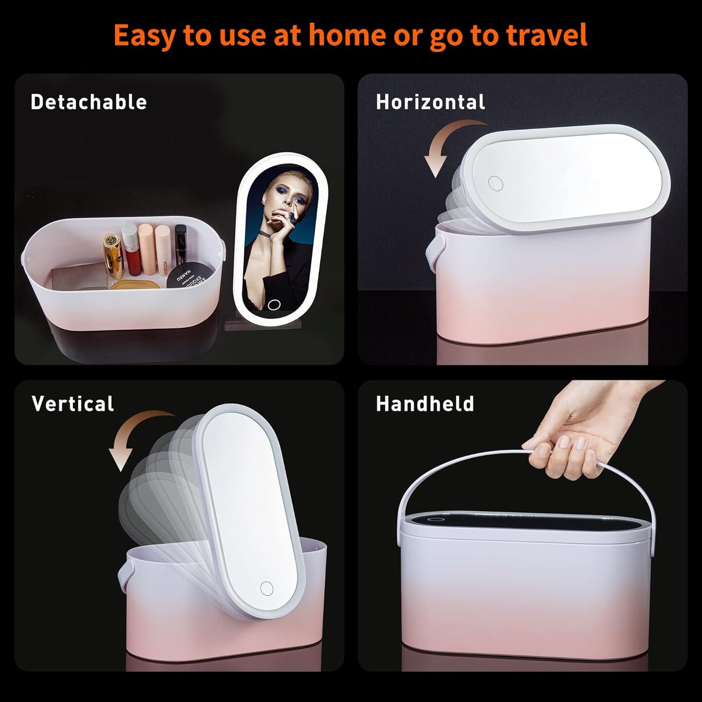 LuxeLighted – Portable Travel LED Mirror & Beauty Case